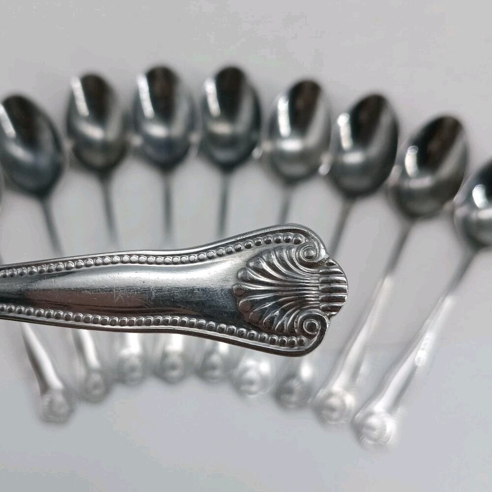 10X Tbsp TOWLE Supreme STUART SHELL Stainless Table Spoons